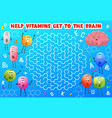 labyrinth maze game cartoon vitamin characters vector image vector image