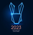 year of rabbit rabbit geometric neon line design vector image