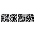 abstract shape cards black and whit vector image