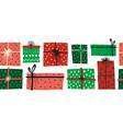 christmas gift boxes seamless border vector image vector image