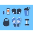 fitness icons set vector image vector image