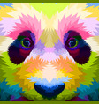 close up of face colorful panda vector image vector image
