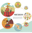flat travel to mexico colorful template vector image vector image