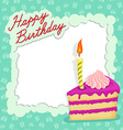 happy birthday cake card vector image