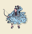 japanese samurai warriors with weapons sketch vector image vector image