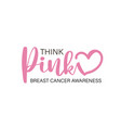 think pink text heart vector image