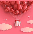 balloons and gifts are floating in the sky vector image vector image