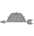 half mandala and arrow symbol vector image