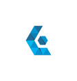 initial letter k or l logo template with low poly vector image