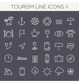 inline tourism icons collection vector image