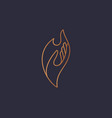 logo hand and flame gesture fire vector image vector image