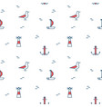 seamless pattern with marine elements nautical vector image