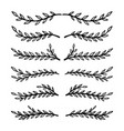 set of hand drawn floral branches text vector image vector image