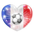 france soccer heart flag vector image