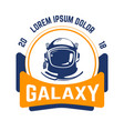galaxy isolated emblem space and aeronautics vector image