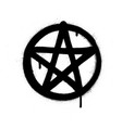 graffiti sprayed satan pentagram in black vector image