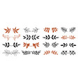 floral dividers set hand drawn leaf borders decor vector image vector image