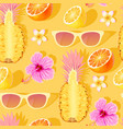 flowers and exotic fruits seamless pattern vector image