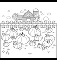 landscape with a pumpkin field and a farmhouse vector image