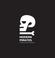modern pirates - logo template concept vector image vector image