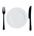 plate with a fork and knife logo cutlery vector image