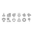 set 12 thin outline icons such as clover tree vector image