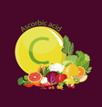 vitamin c or ascorbic acid vector image vector image