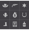 black wild west icons set vector image vector image