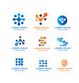 blockchain connection logo collection vector image vector image