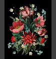 bouquet with vintage flowers such as tulip vector image