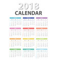 calendar for 2018 starts sunday vector image