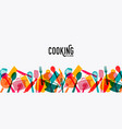 cooking class kitchen utensils colorful doodle vector image vector image