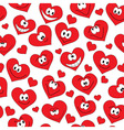 seamless background of smiling hearts vector image vector image