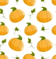 seamless pattern with orange pumpkins and green vector image vector image