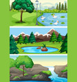 set of rural nature park vector image