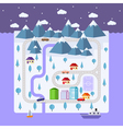 winter small town vector image