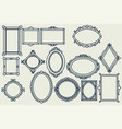 14 hand drawn frame decoration set collection vector image