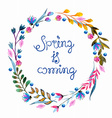 beautiful colorful flowers watercolor painting vector image