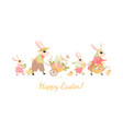happy family easter bunnies vector image