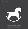 horse toy premium icon white on dark background vector image