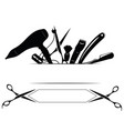 logo for hairdresser black and white vector image vector image