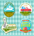 set of happy easter holidays sticker patch vector image vector image
