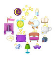 sleep symbols icons set cartoon style vector image