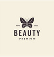 beauty hipster butterfly logo design vector image