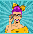 comic attractive winking girl vector image vector image