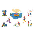 father and son spend time together happy people vector image
