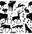 seamless pattern with wild animals vector image