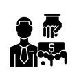 anti-money laundering auditor black glyph icon vector image vector image