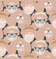 cute girls with sunglasses seamless pattern vector image vector image