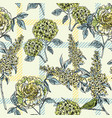 floral seamless pattern with plaid background vector image